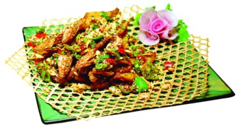 竹网香菜烤沙丁鱼